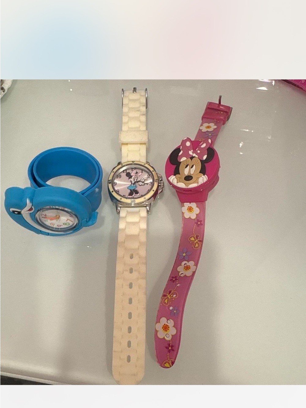 Disney Kids Minnie Mouse & Character Watch Set - Pink, White, Blue